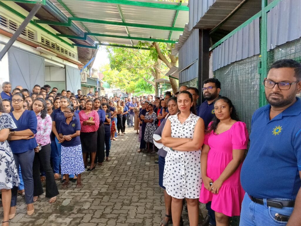 Handing over 300 Tree Plants to staff members to encourage reforestation